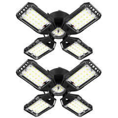 Aoretic LED garage lights with 4-panel full coverage for even illumination.