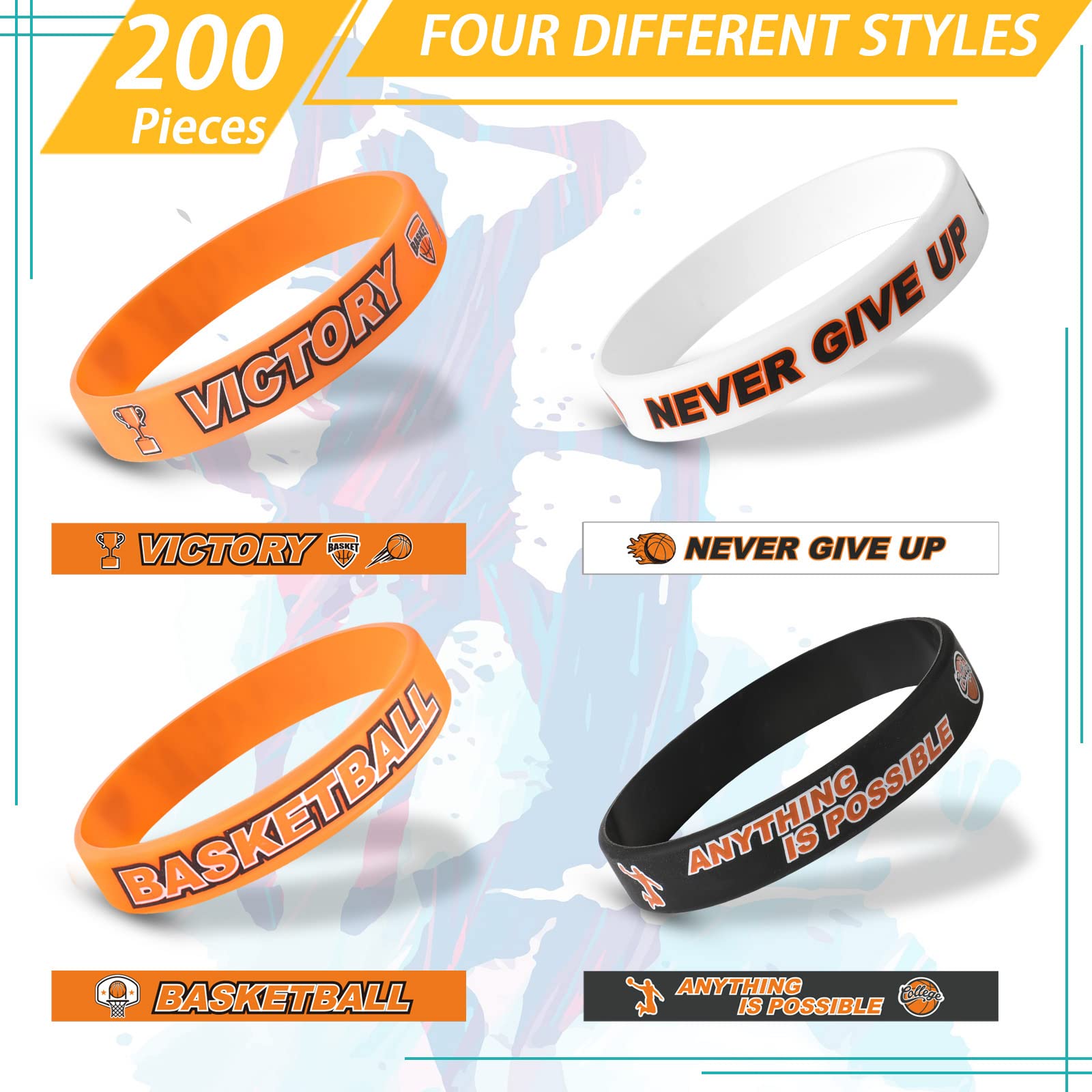 Aoriher basketball bracelets black design complements uniforms and cheers at events