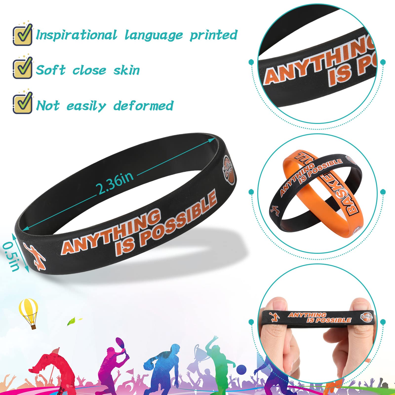 Aoriher basketball bracelets white design pairs with jerseys and stands out
