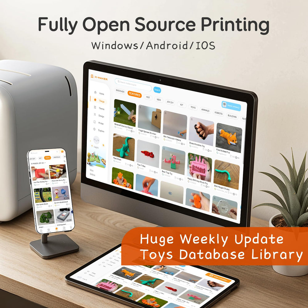 AOSEED X-MAKER JOY AI+ filament spool close-up reveals eight color options for projects.