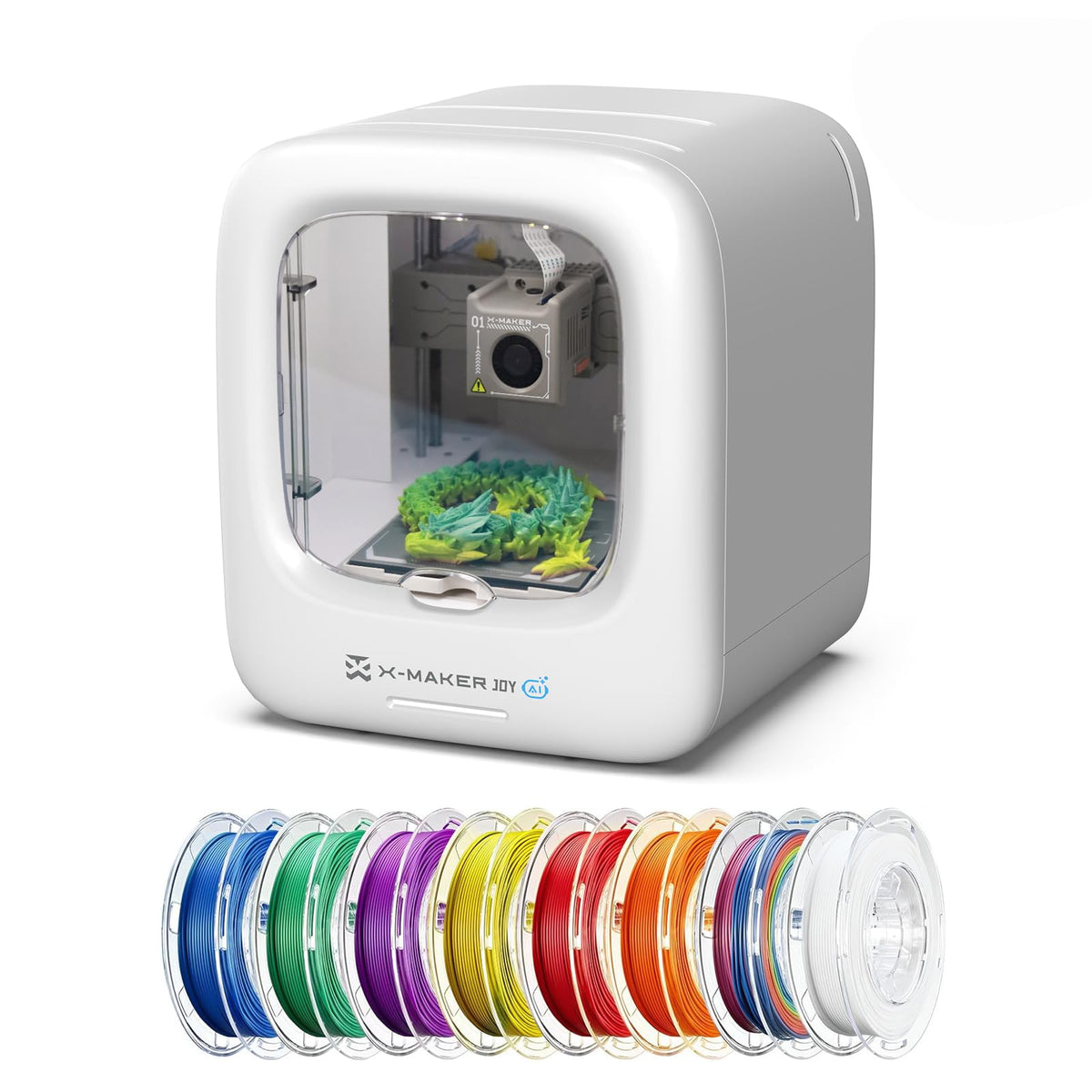 AOSEED X-MAKER JOY AI+ front view shows safe enclosed design for curious kids.
