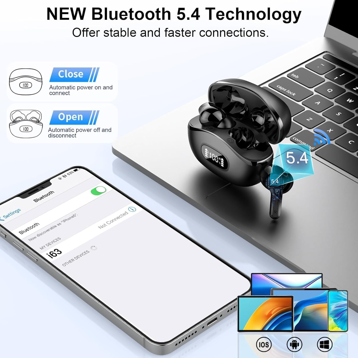 AOSRAU earbuds with 4 ENC mics delivering clear calls in noisy environments