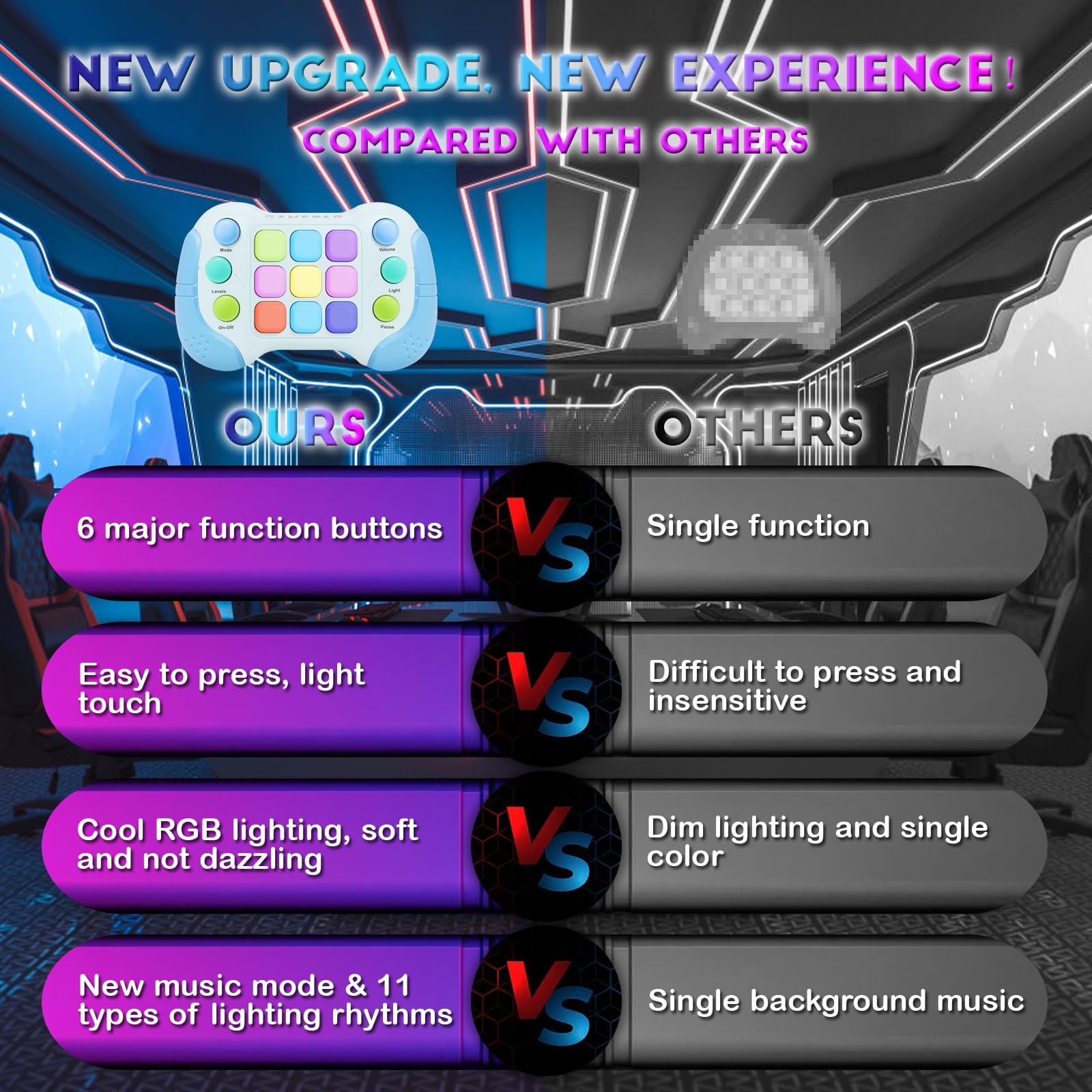 AOTIBO fast push gamepad packaging shows batteries and screwdriver for immediate setup