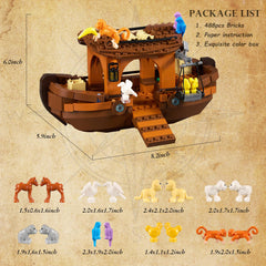 AOXEKBOLO Noah's Ark animal minifigures offer varied characters for creative narratives.