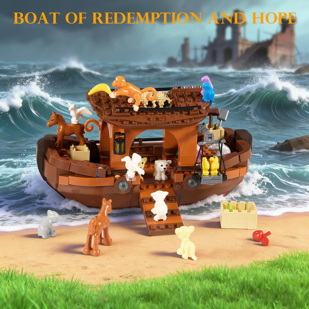 AOXEKBOLO Noah's Ark cabin interior reveals openable spaces for interactive storytelling.