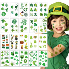 AOYOO Shamrock hat tattoo—vibrant design for St. Patrick's Day, kid-friendly and fun.