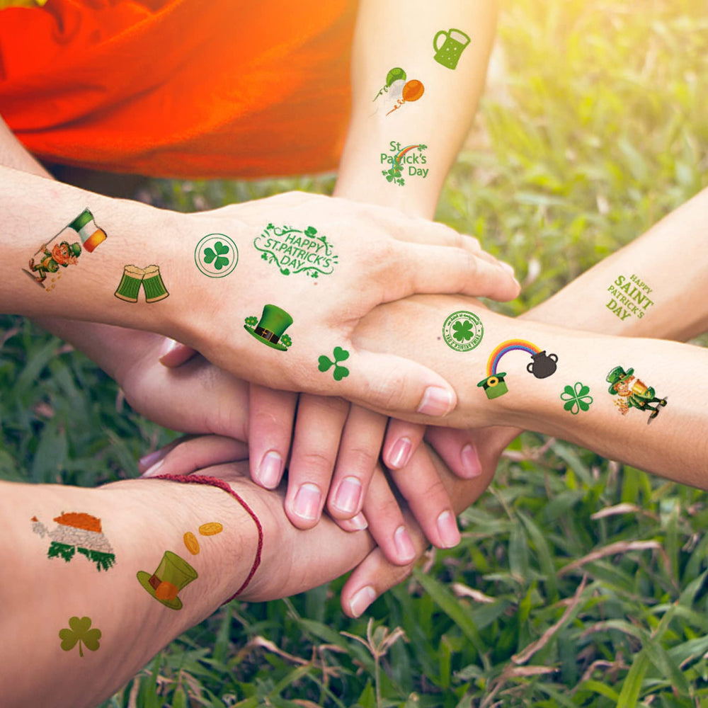 AOYOO Shamrock tattoo—versatile shamrock design suitable for face, arm, or hand.