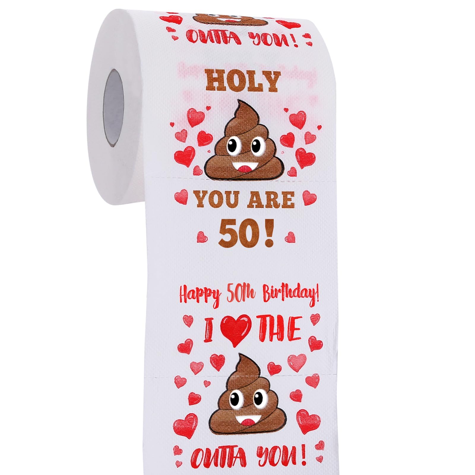 AOZITA 50th birthday toilet paper with patterns for party decor