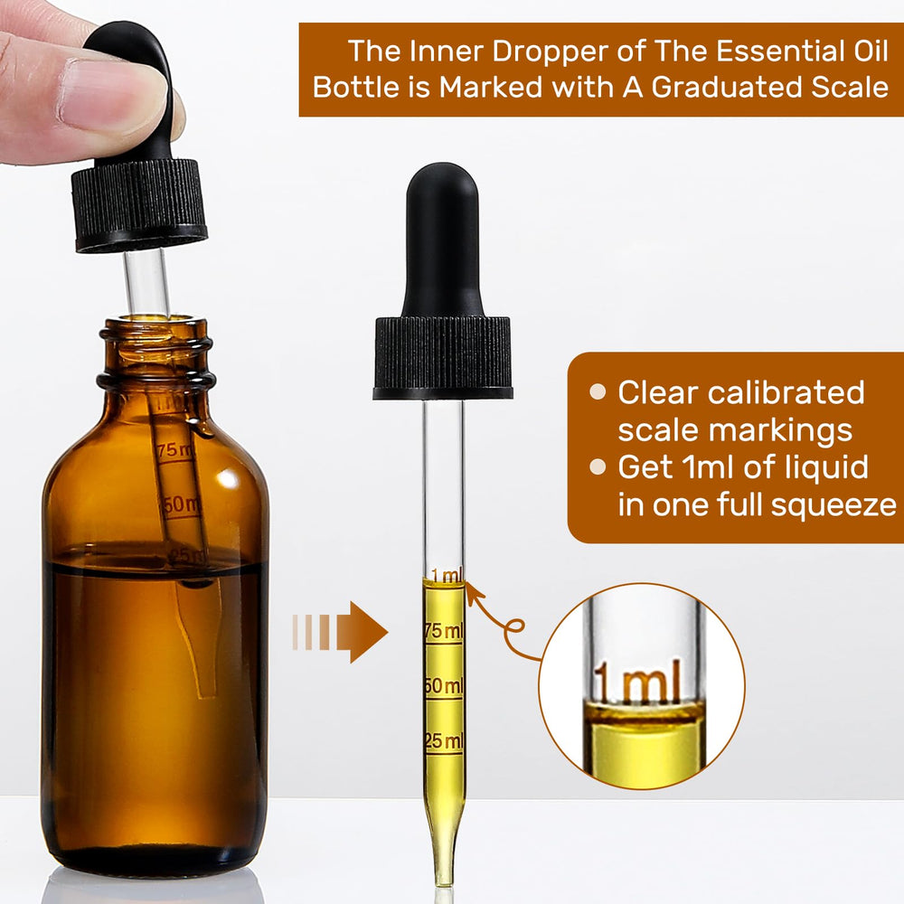 AOZITA amber 30ml tincture bottles close-up showing light protection.