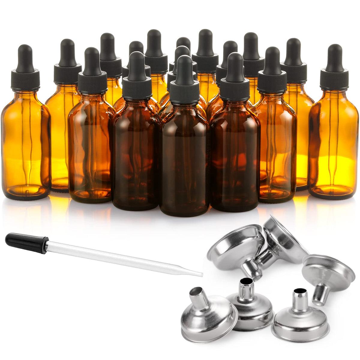 AOZITA amber glass dropper bottle 60ml for precise essential oil application.