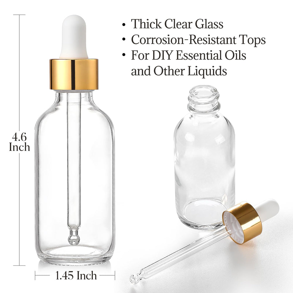 AOZITA clear glass dropper bottles reveal contents clearly