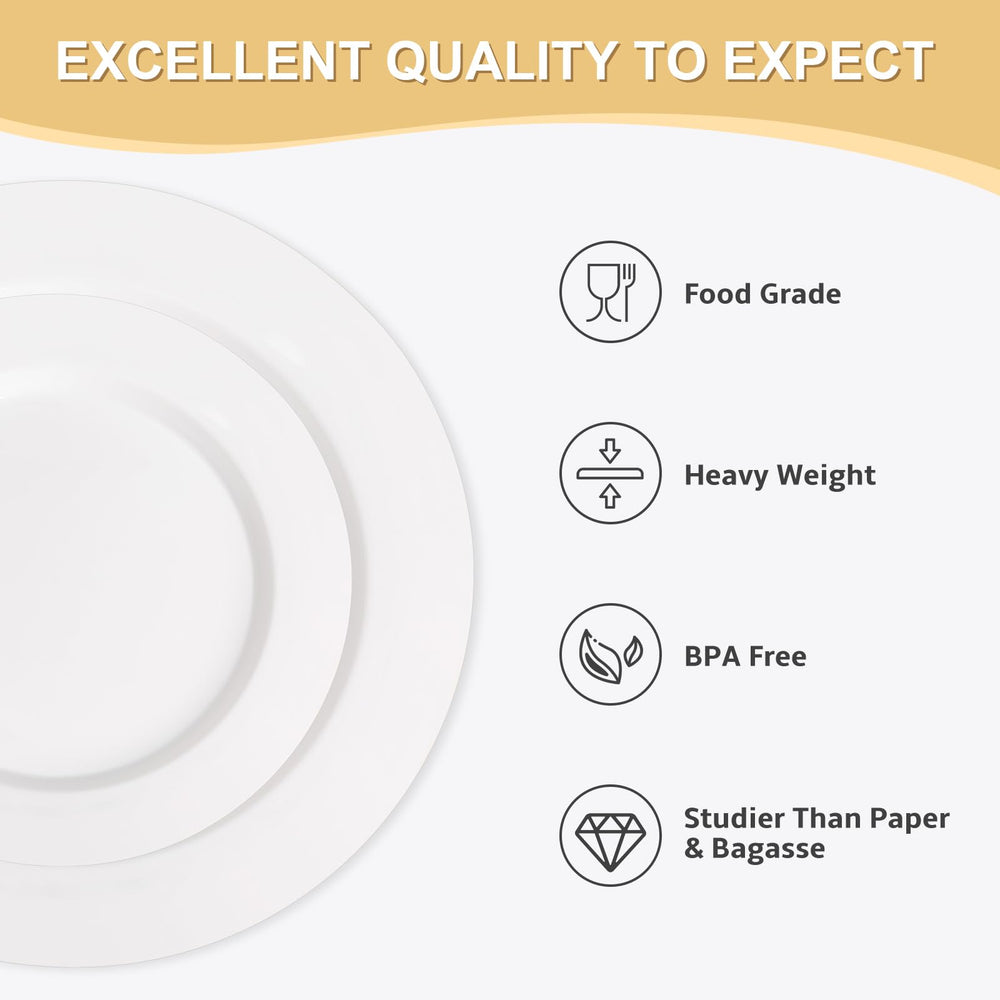 AOZITA heavy-duty plate with high-gloss finish resembling real china.
