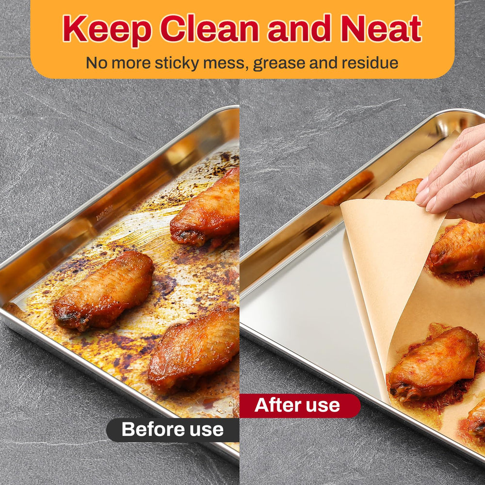 AOZITA oilproof parchment protecting pan during grilling.