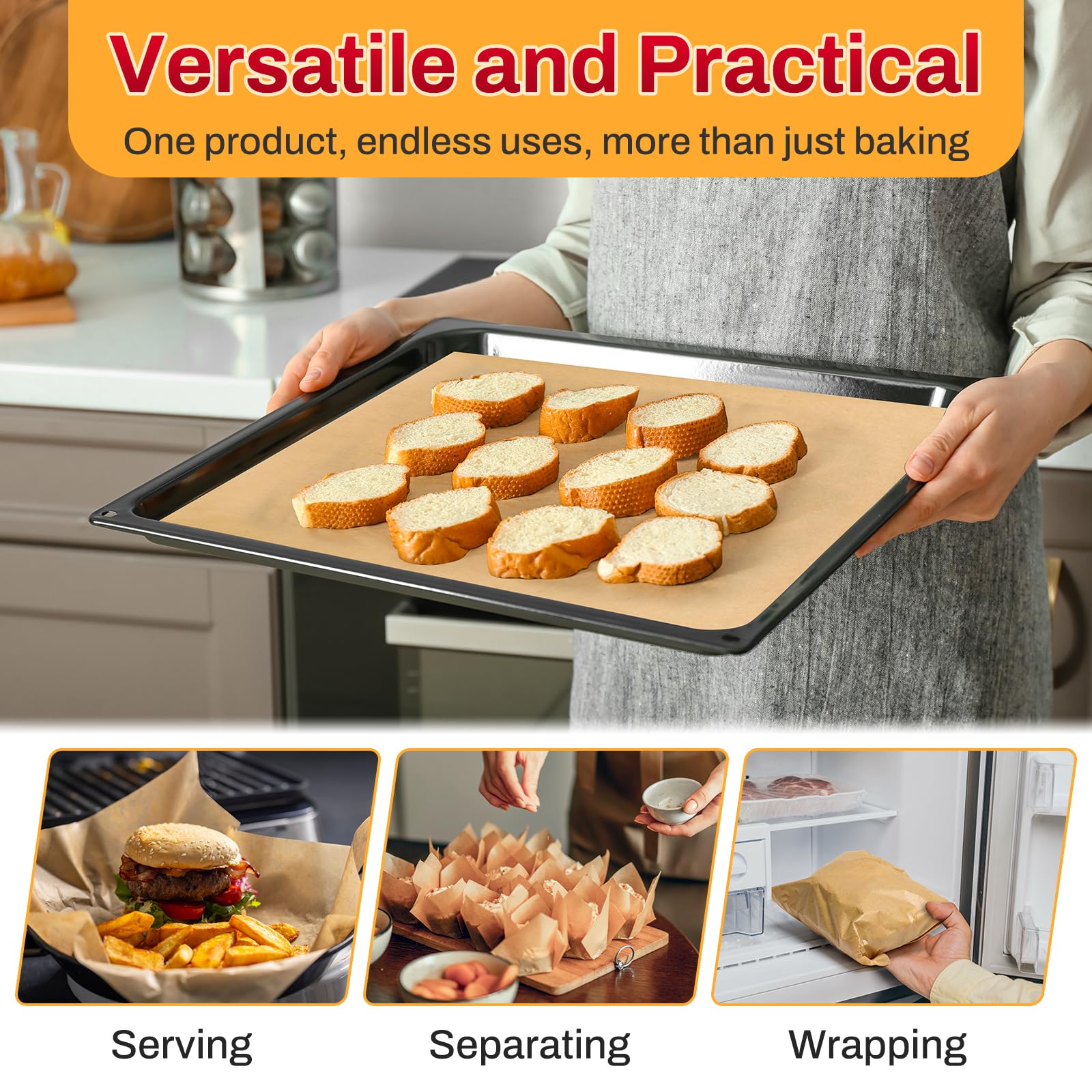 AOZITA packaged parchment sheets ready for gifting or baking prep.