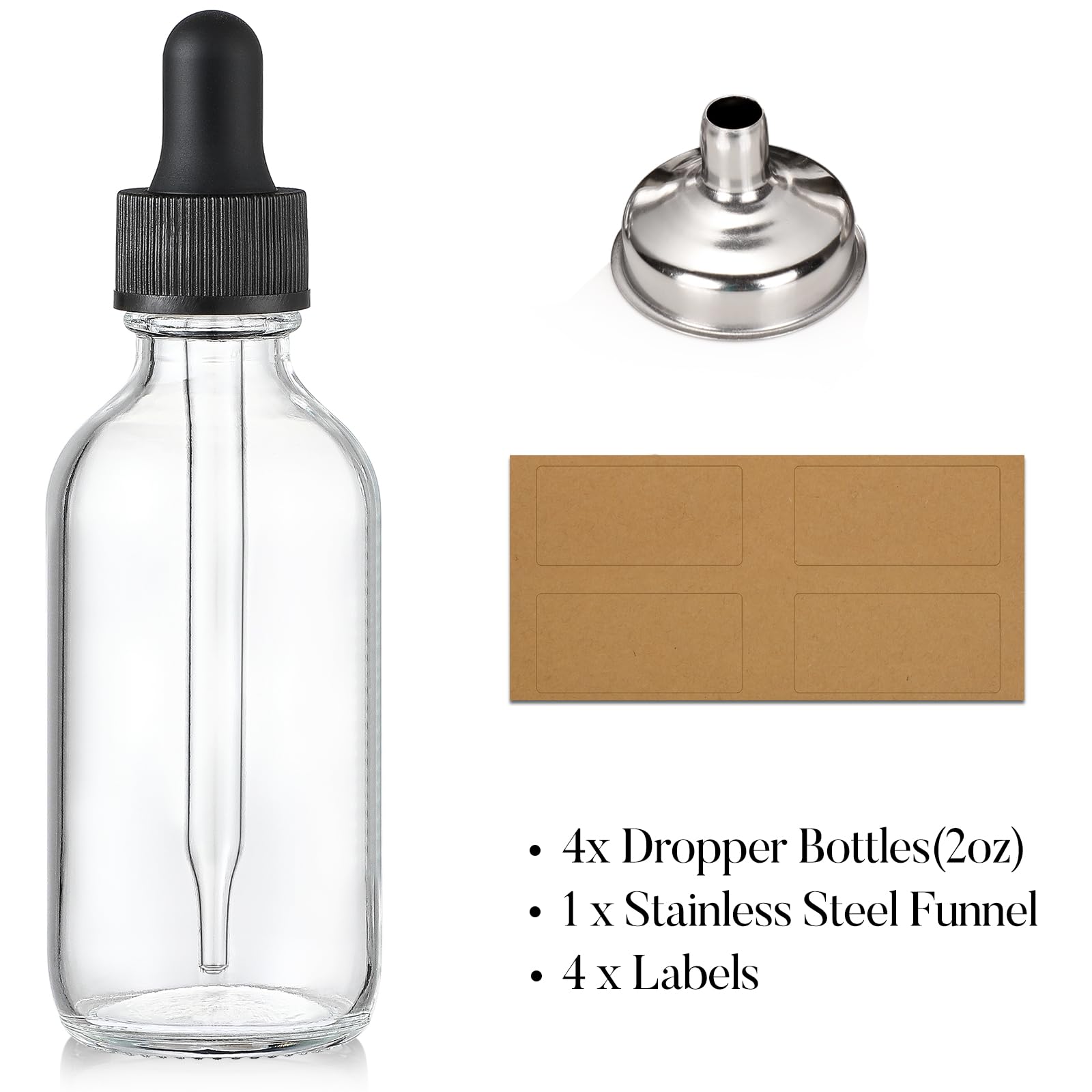 AOZITA stainless steel funnel shown with bottle for spill-free filling