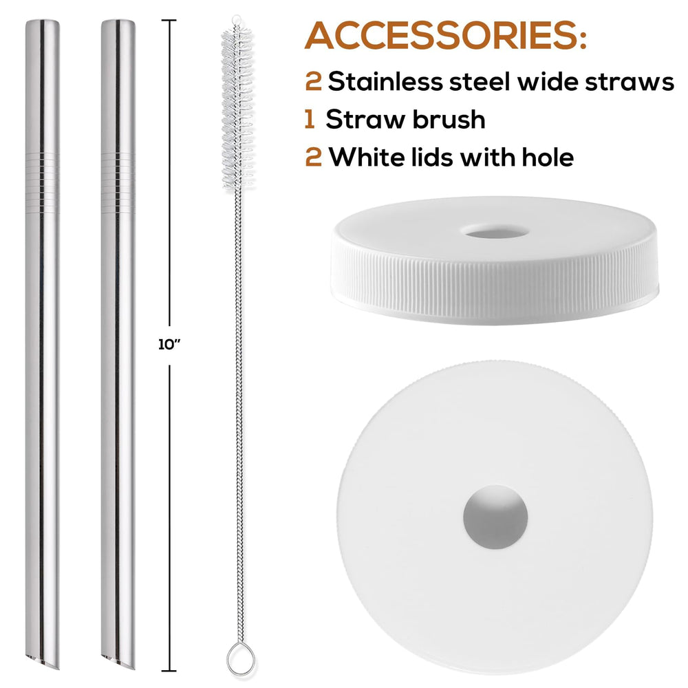 AOZITA straw brush included for easy straw cleaning after use.