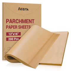 AOZITA unbleached parchment sheets boxed for easy storage.