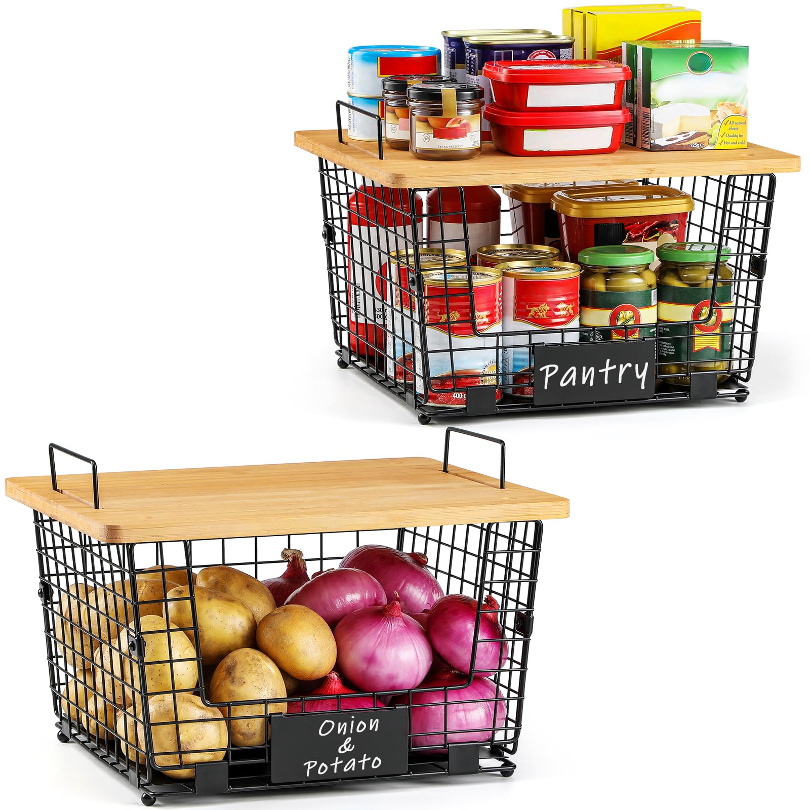 AOZITA XXL basket with tag and liner for labeling and tidy storage.