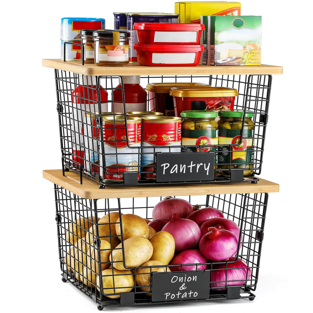 AOZITA XXL basket for snacks and jars on shelves.