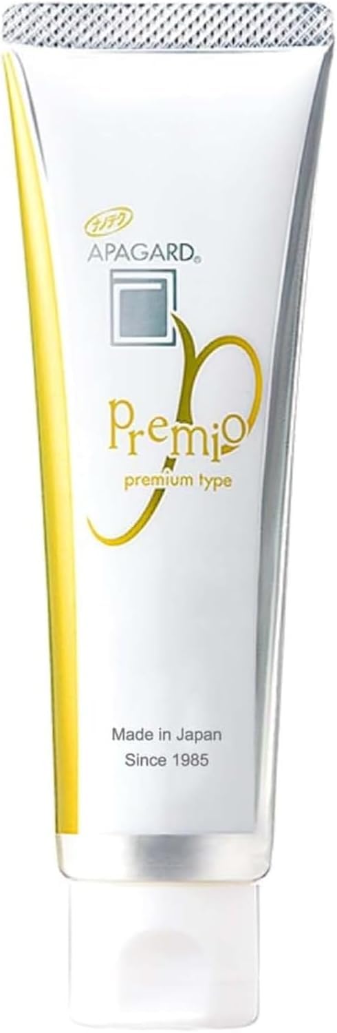 APAGARD Premio toothpaste tube front shows nano-hydroxyapatite enamel care.