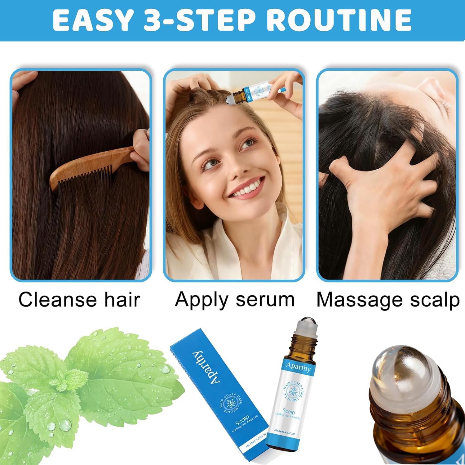 Aparthy daily-use scene showing lightweight, quick scalp maintenance