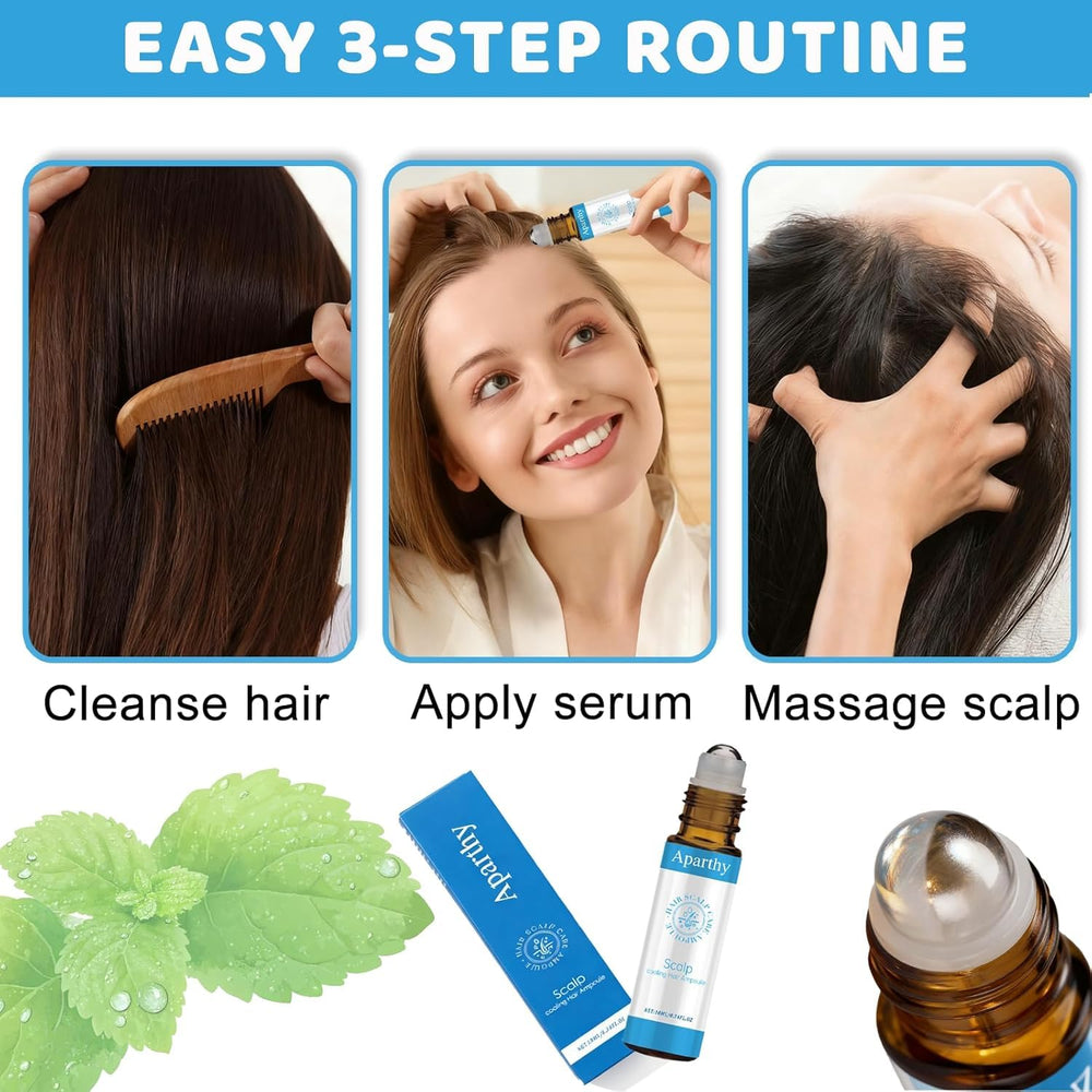 Aparthy daily-use scene showing lightweight, quick scalp maintenance