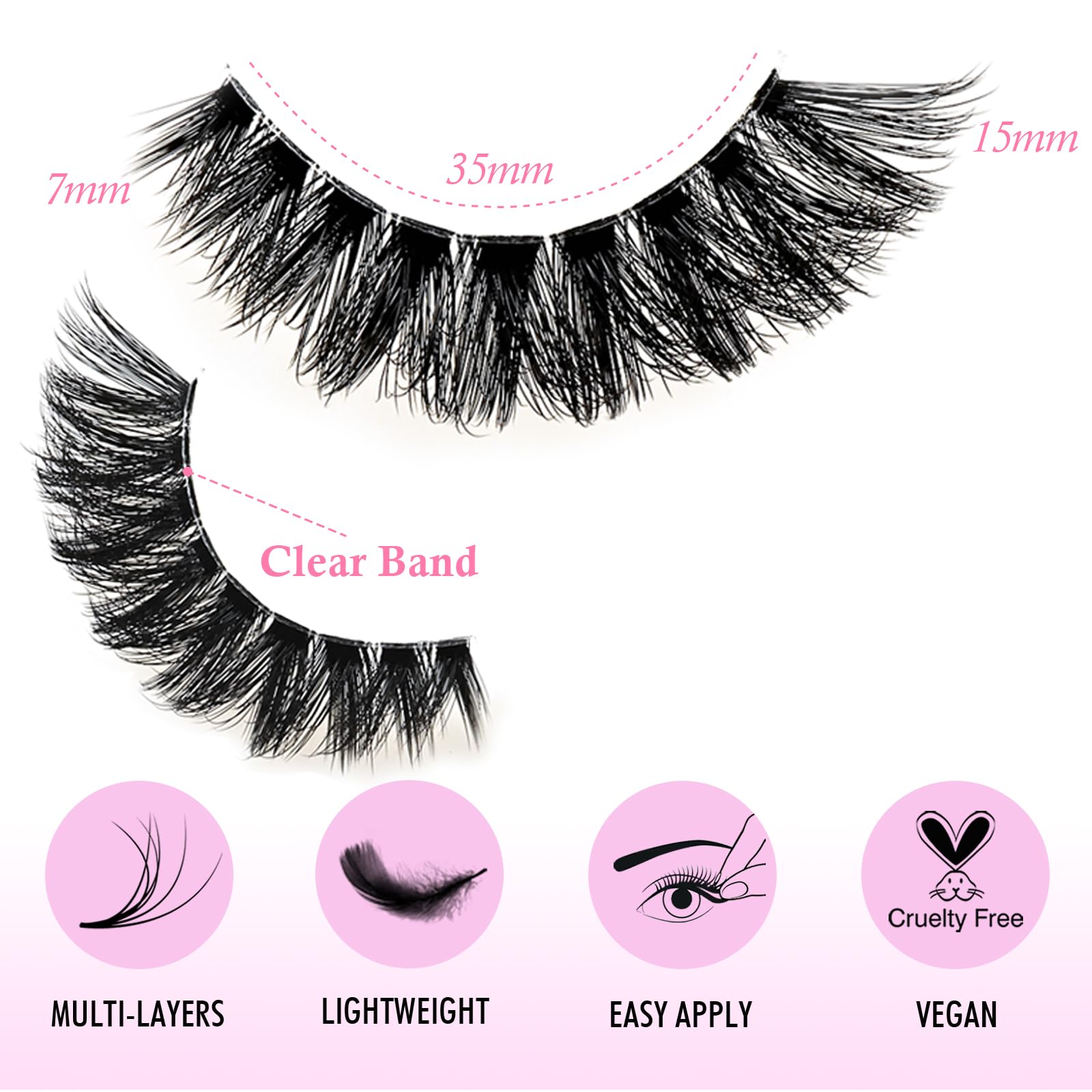 APCYUST Lashes natural volume look blends with lashes for soft glam