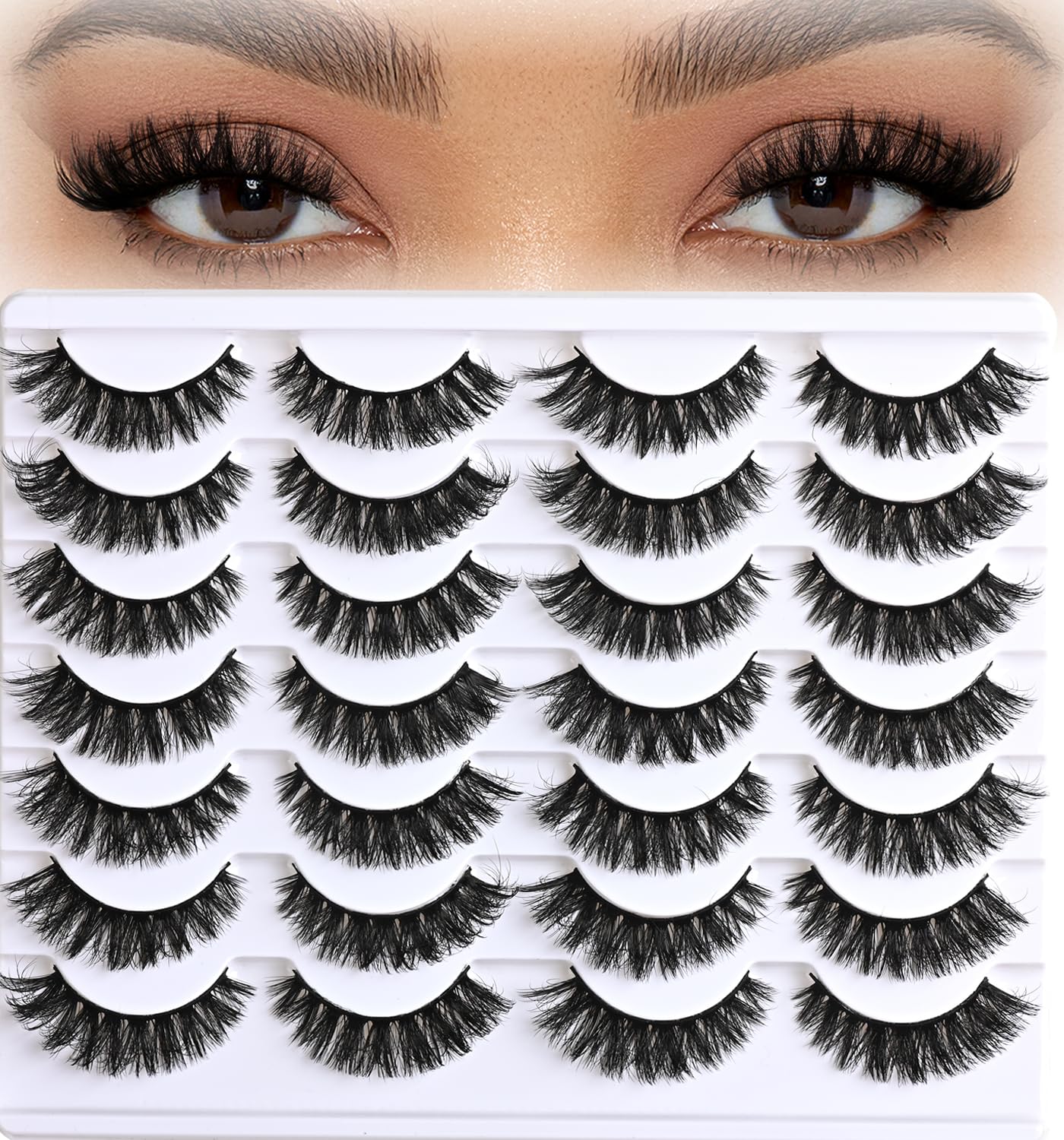 APCYUST mink lashes 14-pair cateye for subtle daily glamour and eye definition.