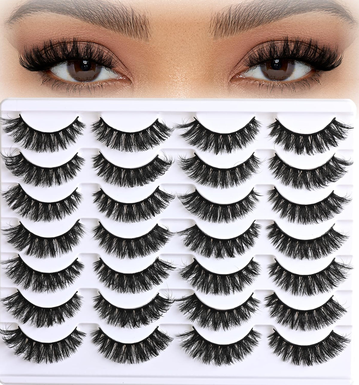 APCYUST mink lashes 14-pair cateye for subtle daily glamour and eye definition.
