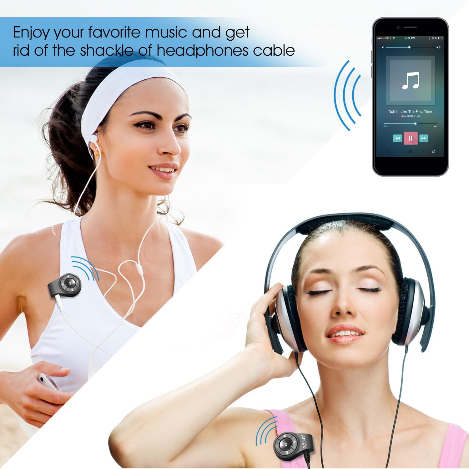 APEKX Clip Bluetooth 5.1 ensures fast pairing and efficient use.