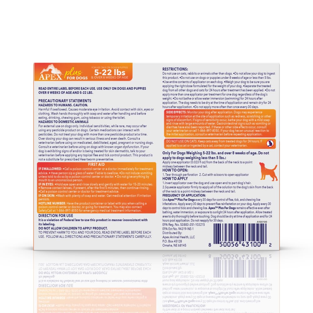 APEX Plus small-size-guide helps choose the correct weight category.