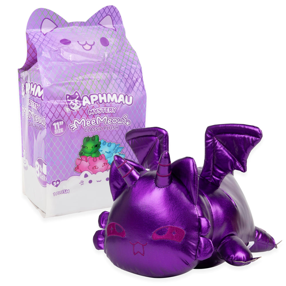Aphmau MeeMeows ruby dragon plush glows with warm red accents for drama.