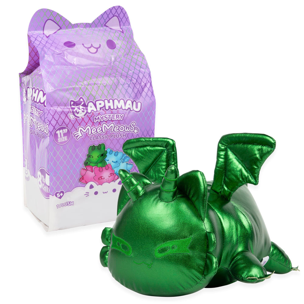Aphmau MeeMeows silver dragon plush shines with cool tones for display cases.
