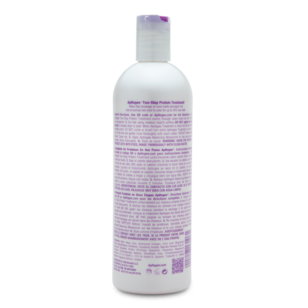 Aphogee label detail showing clear ingredients and care benefits for color-treated hair.