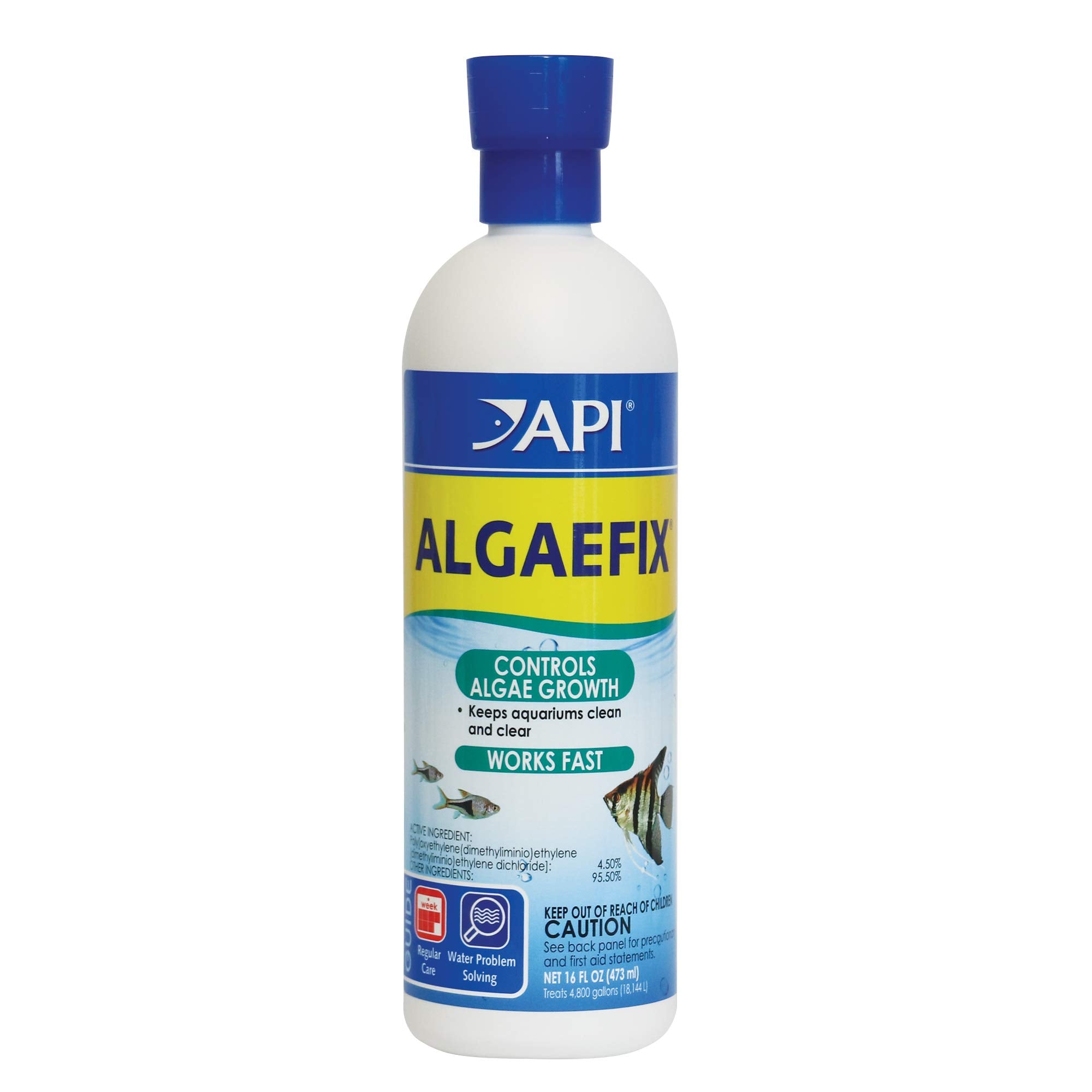 API ALGAEFIX bottle labeled for algae control in a freshwater aquarium.