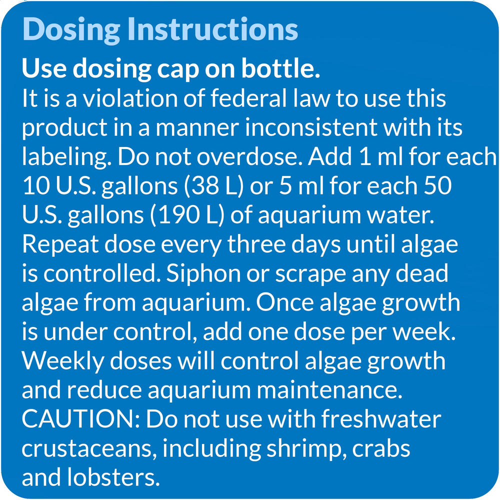 Measuring a 1 ml dose for 10 gallons per API guidelines to control algae.