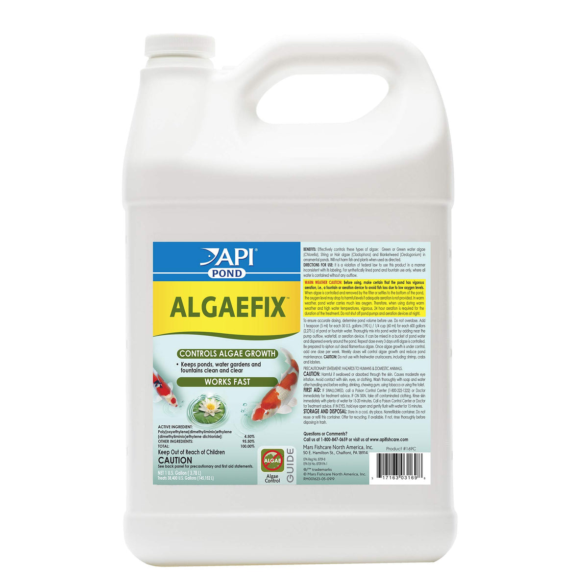 API POND ALGAEFIX bottle pouring to treat pond algae.