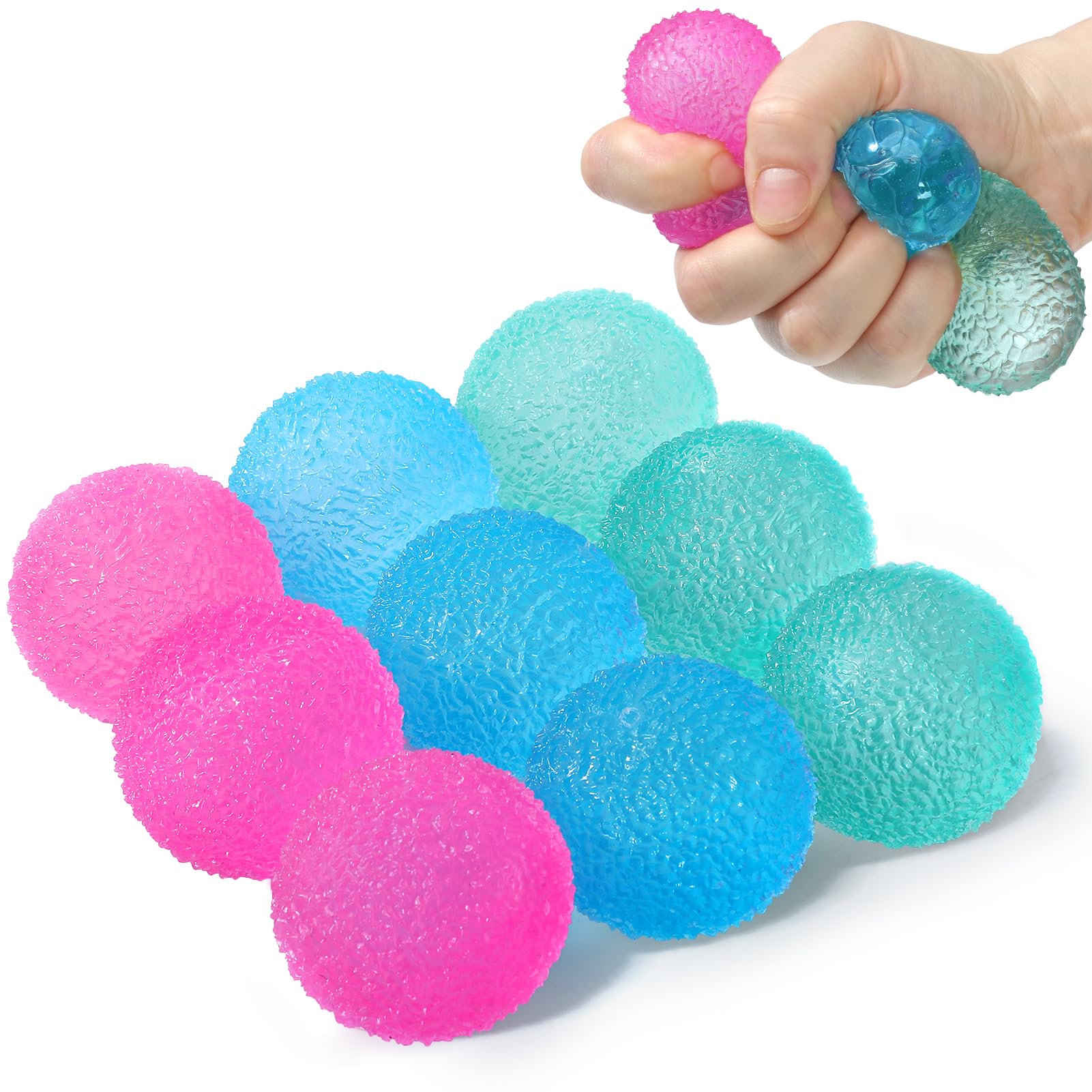 APLIST textured mini stress ball neon blue for silent classroom focus