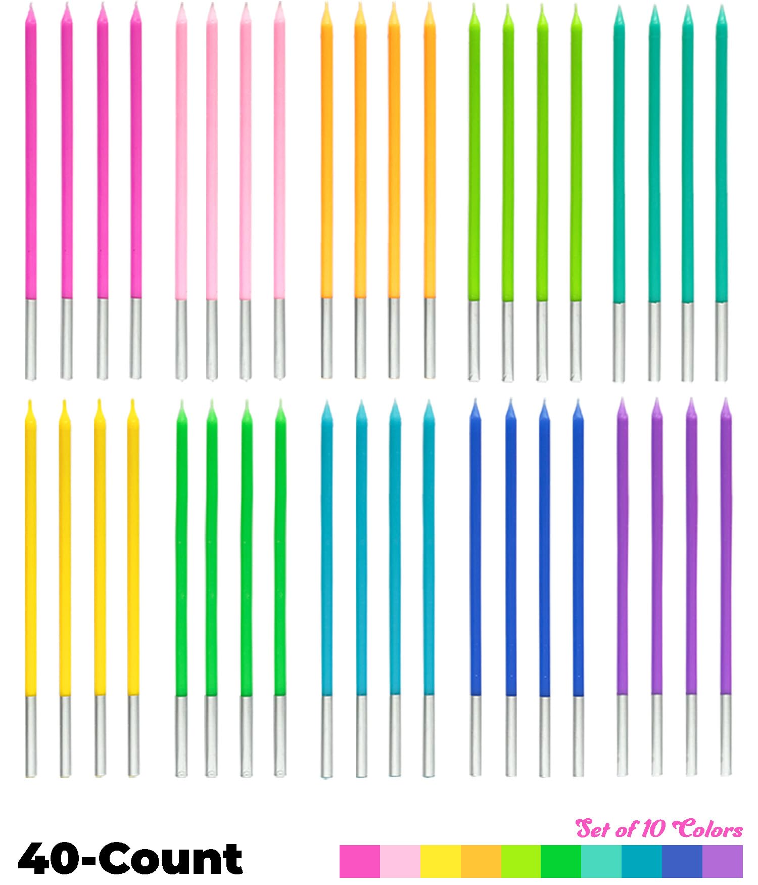 Apluselection rainbow candles on cake add colorful celebration flair