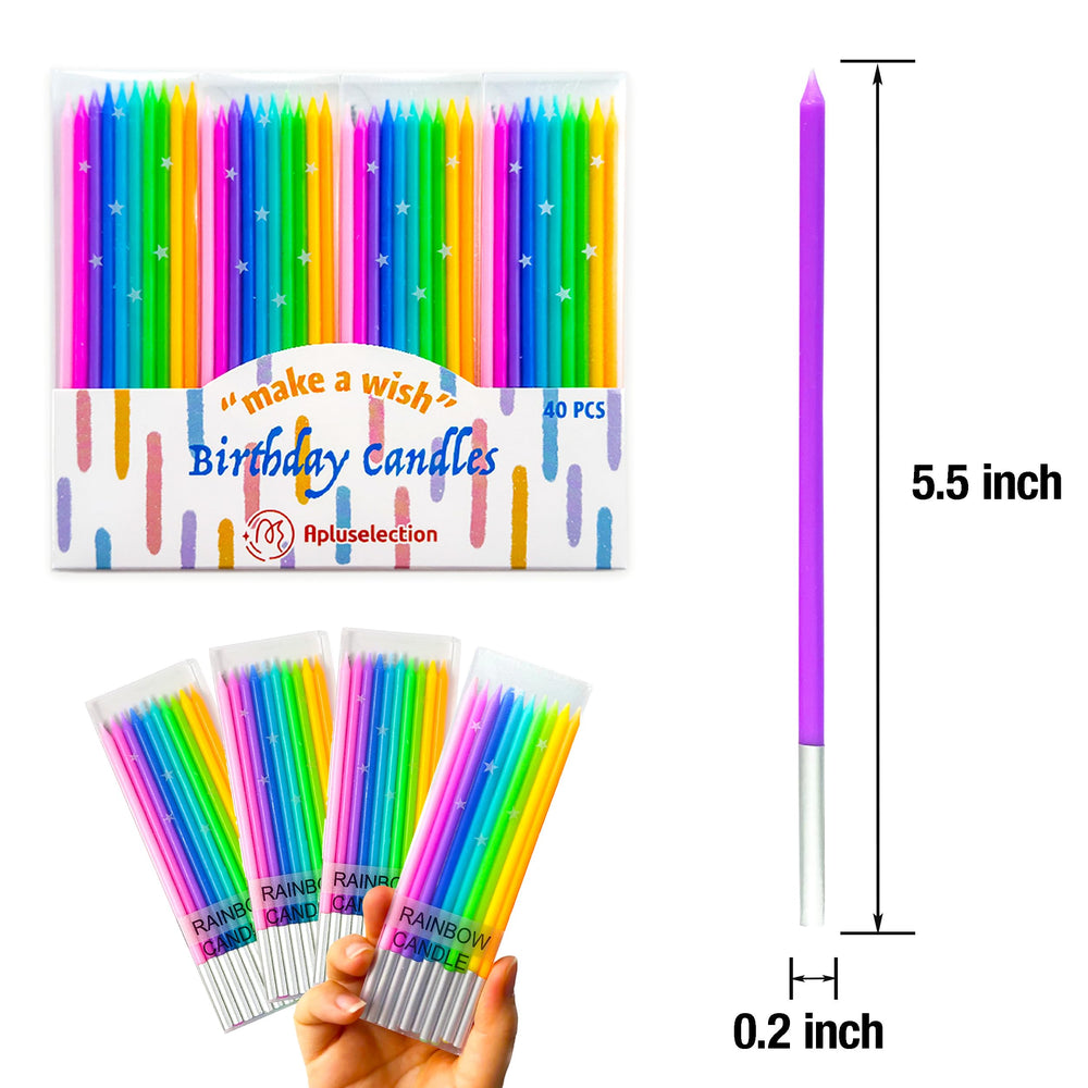 Apluselection tall thin cake candles for large cakes and cupcakes