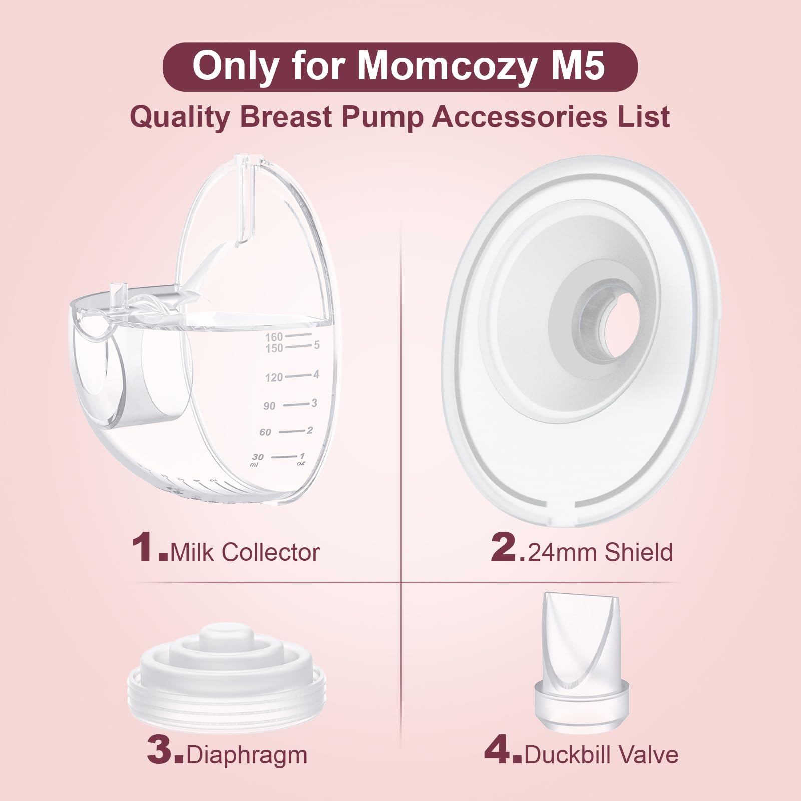 APMOOM M5 15mm flange kit for snug fit and comfortable pumping