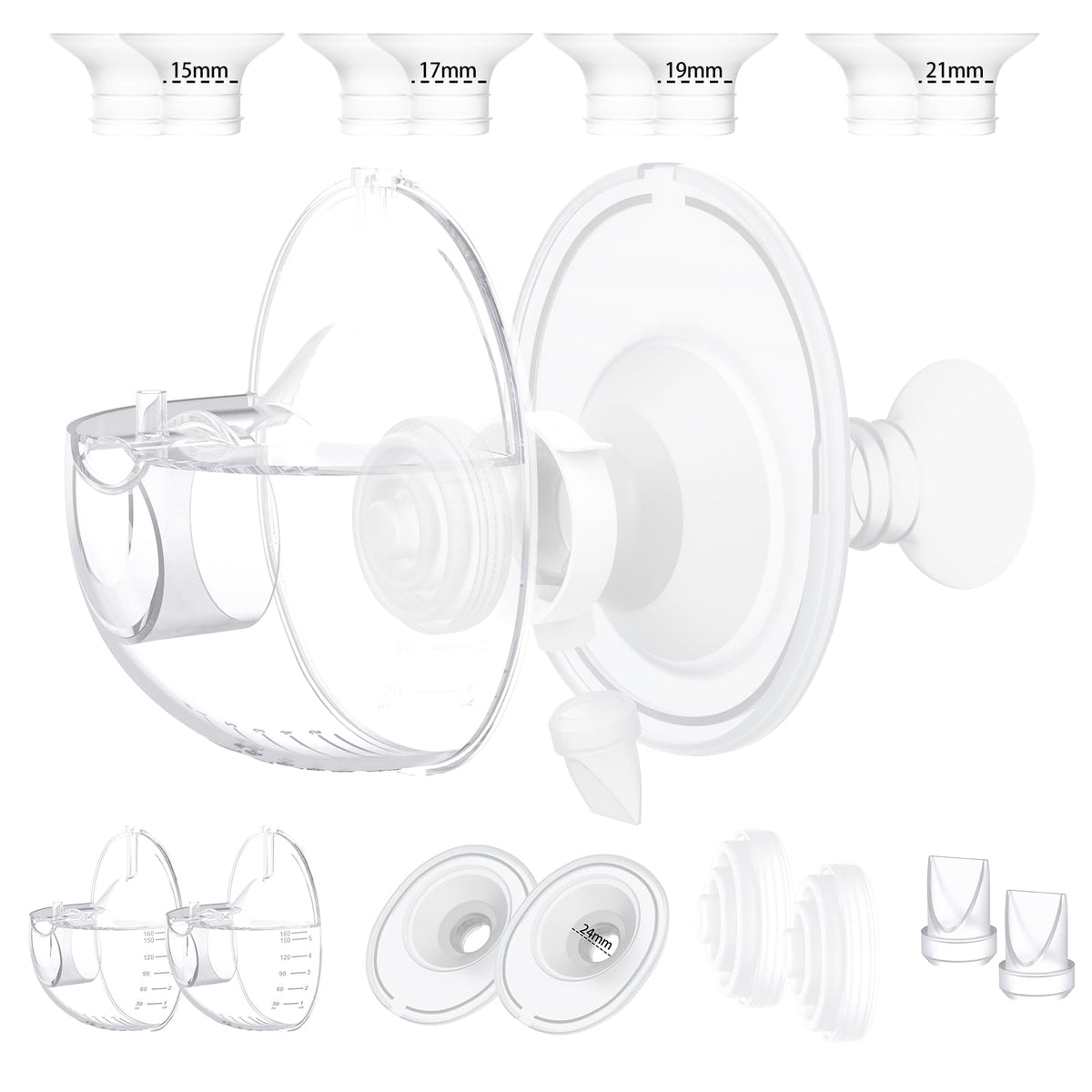 APMOOM M5 24mm collection cup with double-sealed flange for a secure fit