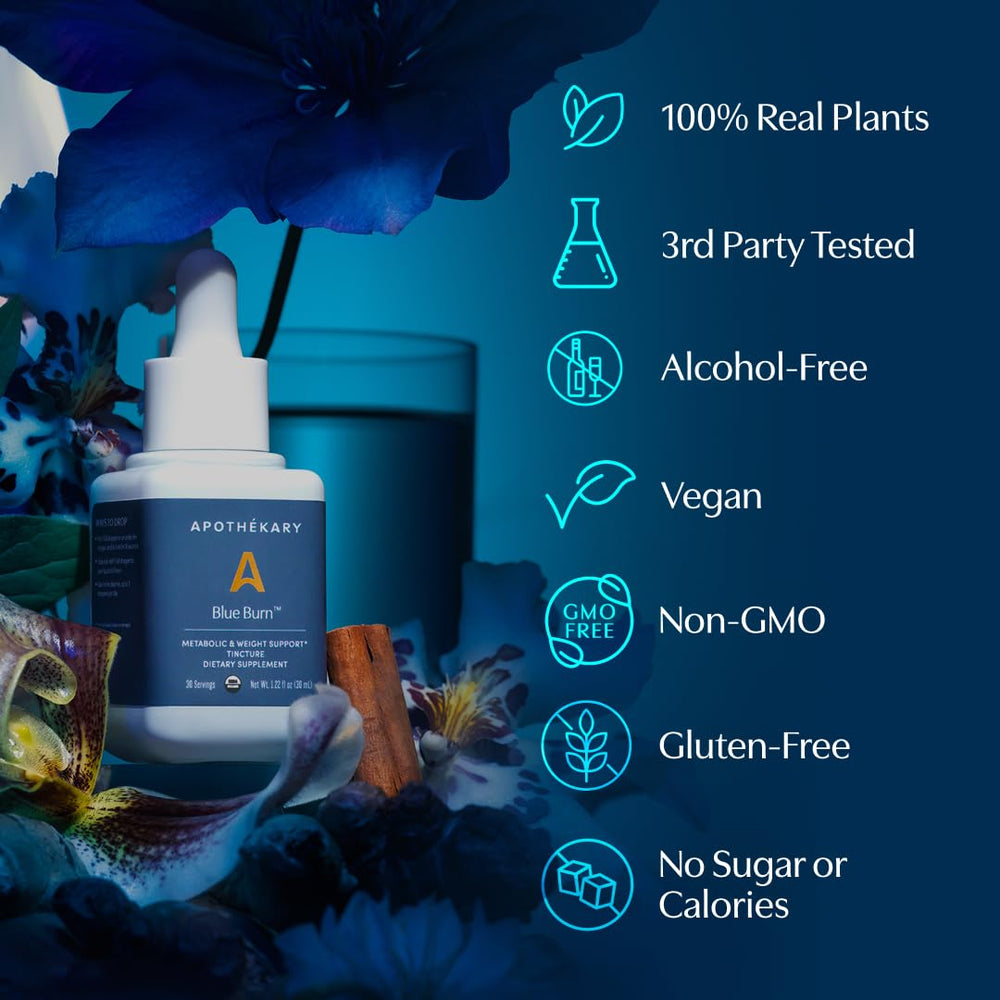 Apothékary Blue Burn USA-made seal emphasizes quality production