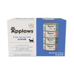 Applaws tuna fillet can showing natural ingredients for a protein-rich cat meal
