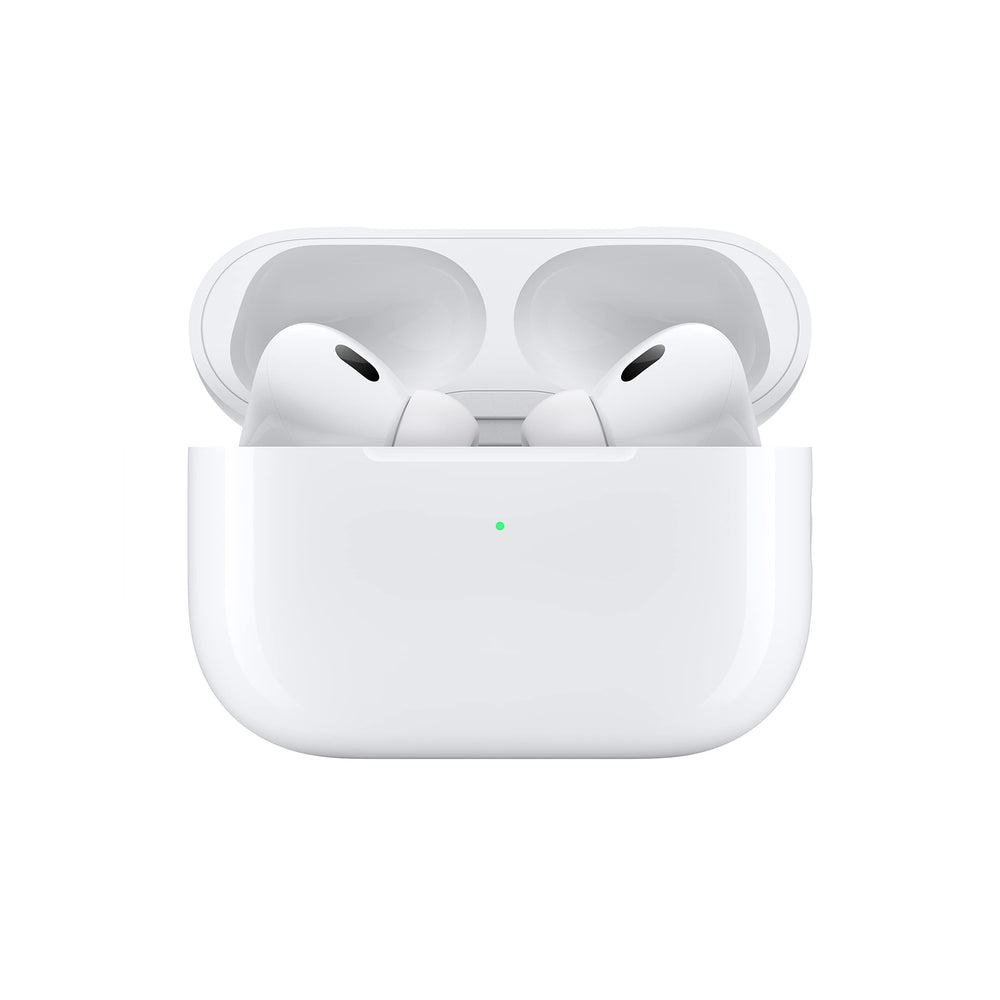 Apple AirPods Pro 2nd Gen Renewed earbuds in case close-up charging