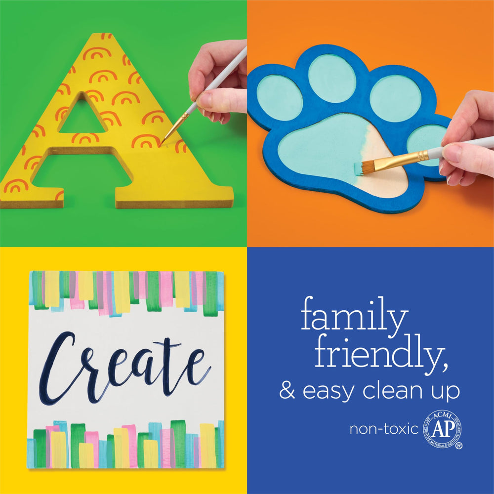 Apple Barrel promo-set applications show brush, stamp, stencil versatility.