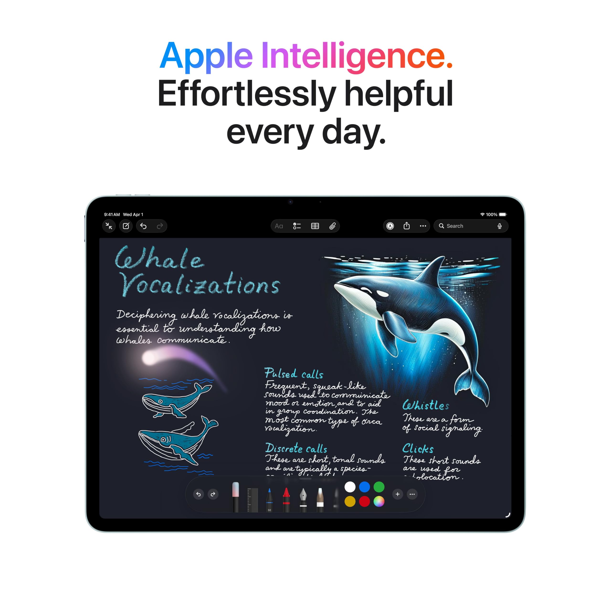 Apple iPad Air 11-inch Wi‑Fi 7 with Apple N1 for fast wireless transfers