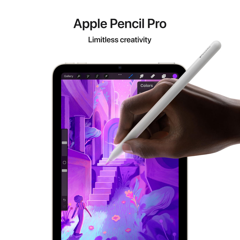 Apple iPad mini front camera with Center Stage keeps you in frame during video calls.
