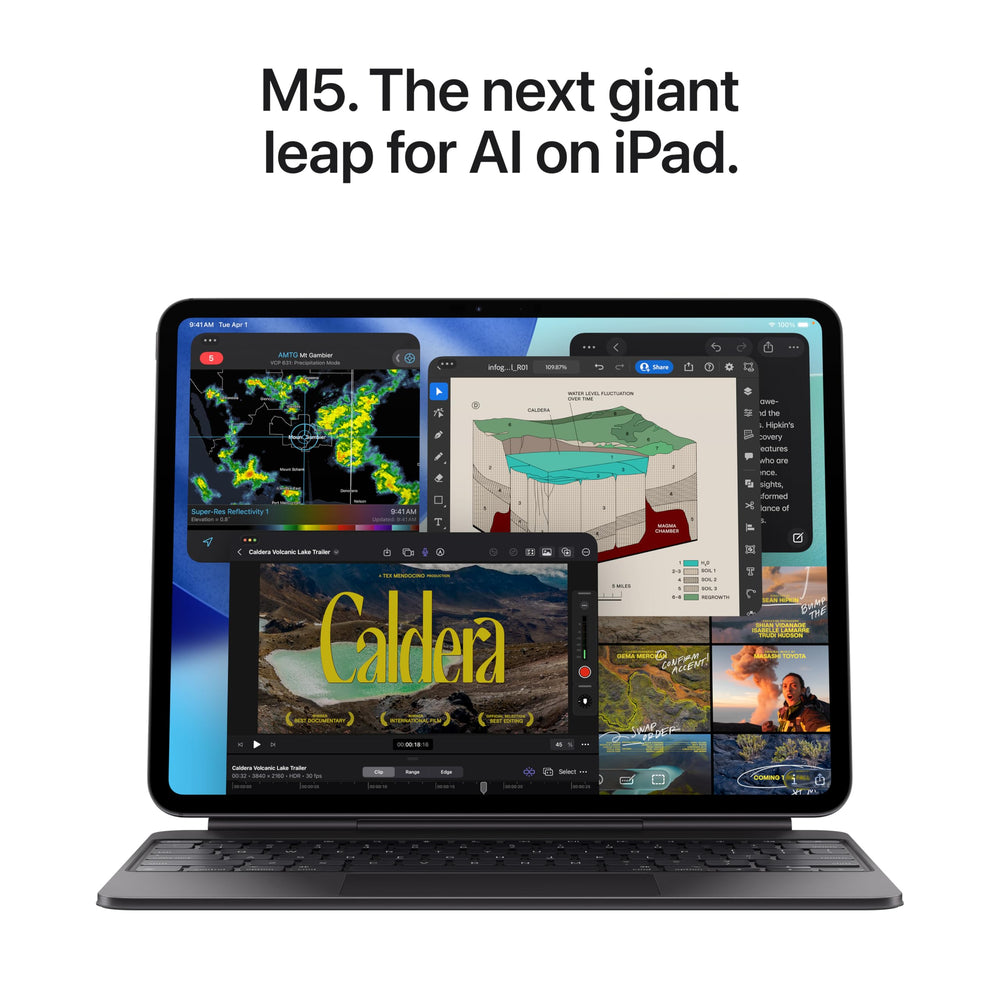 Apple iPad Pro 13-inch M5 LiDAR scanner enables precise depth sensing.