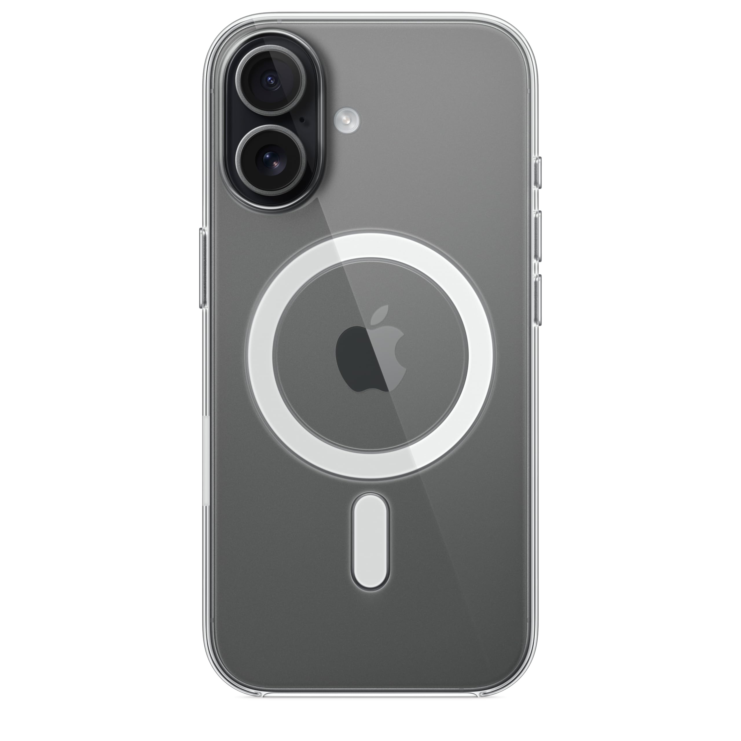Apple iPhone 17 Clear Case with MagSafe shows transparency and easy charging alignment.